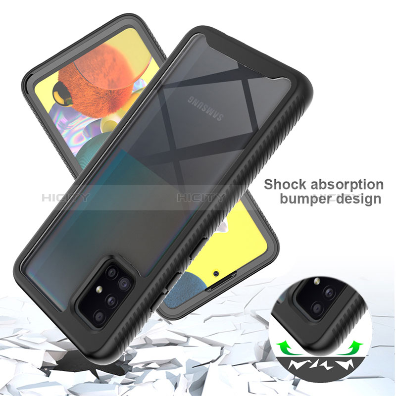 Coque Rebord Contour Silicone et Vitre Transparente Housse Etui 360 Degres ZJ1 pour Samsung Galaxy A51 4G Plus