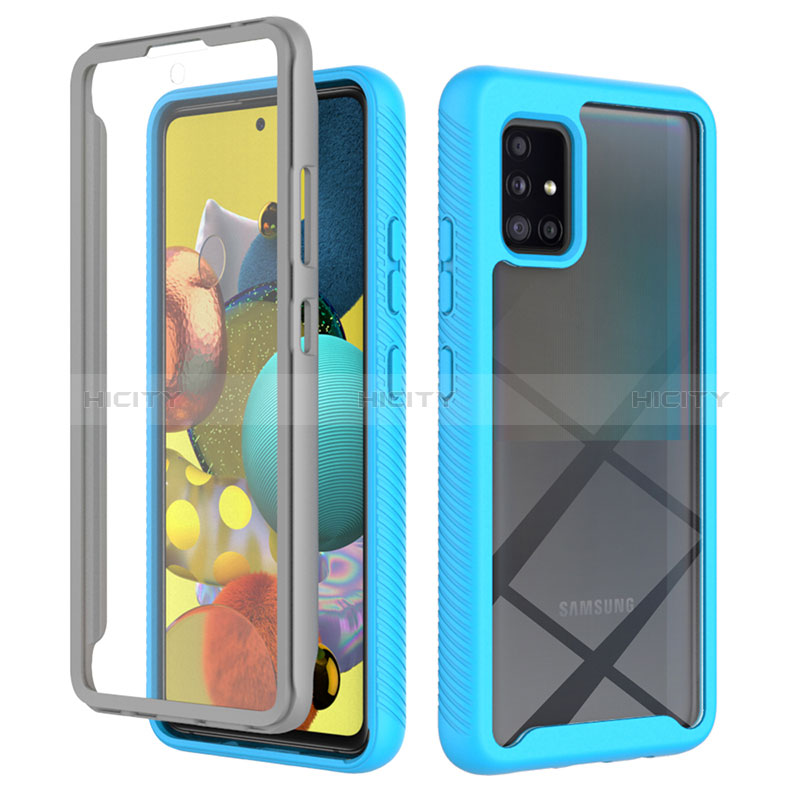 Coque Rebord Contour Silicone et Vitre Transparente Housse Etui 360 Degres ZJ1 pour Samsung Galaxy A51 4G Plus