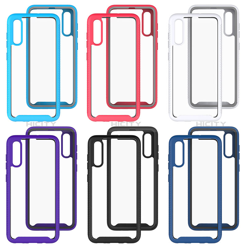 Coque Rebord Contour Silicone et Vitre Transparente Housse Etui 360 Degres ZJ1 pour Samsung Galaxy A70 Plus