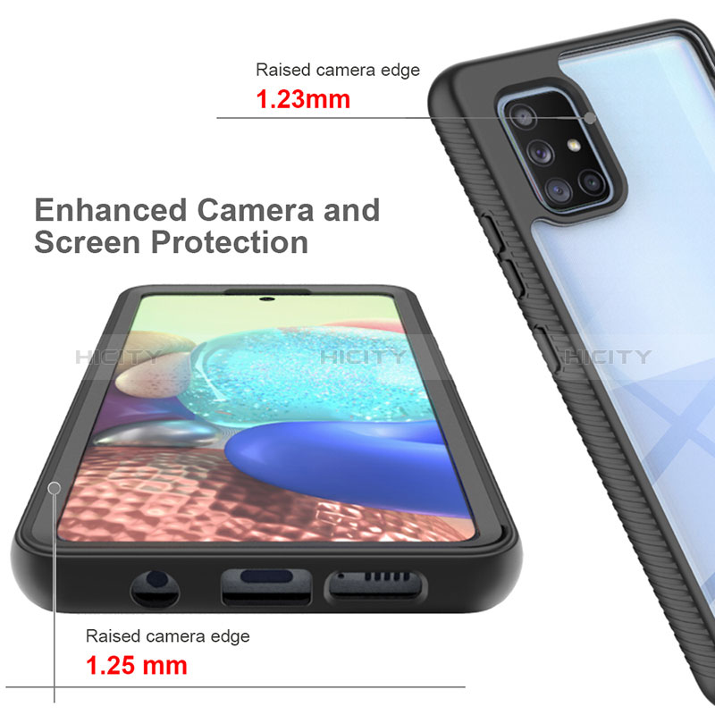 Coque Rebord Contour Silicone et Vitre Transparente Housse Etui 360 Degres ZJ1 pour Samsung Galaxy A71 4G A715 Plus