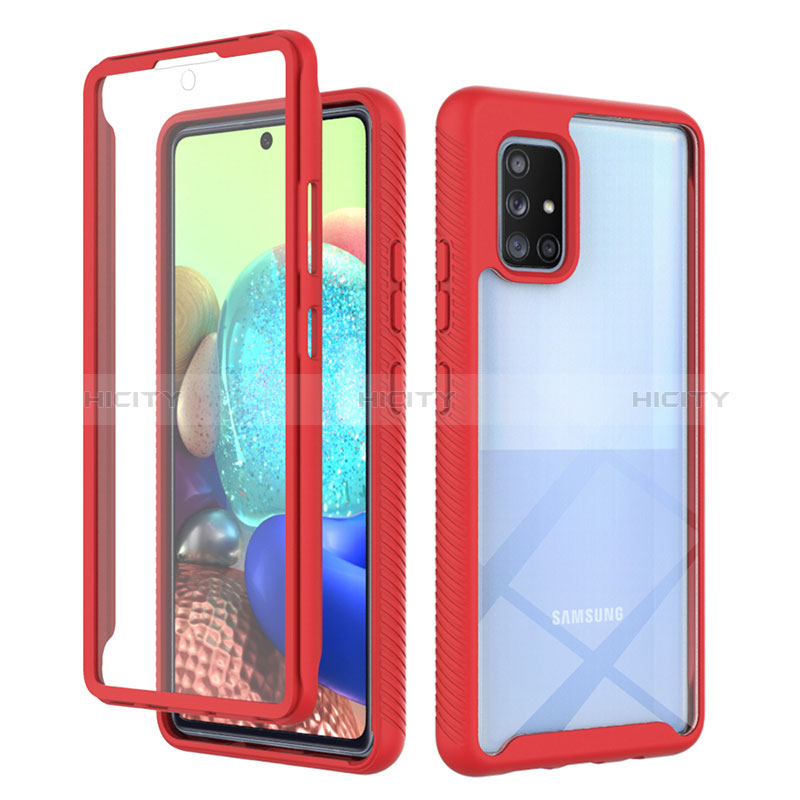 Coque Rebord Contour Silicone et Vitre Transparente Housse Etui 360 Degres ZJ1 pour Samsung Galaxy A71 4G A715 Plus