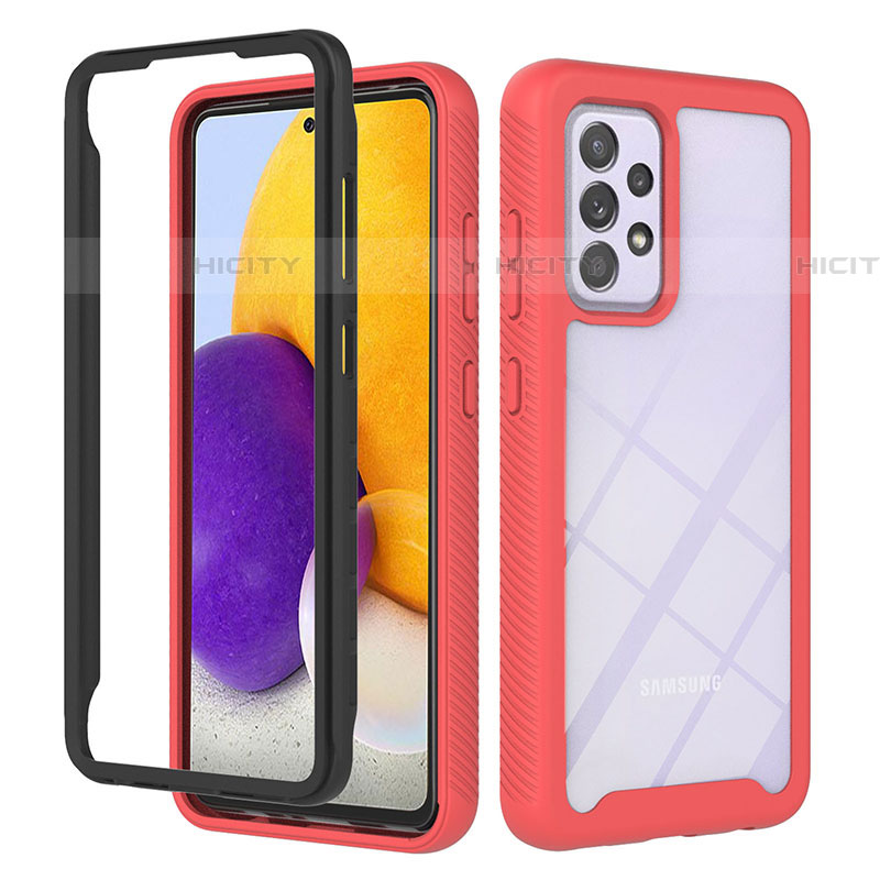 Coque Rebord Contour Silicone et Vitre Transparente Housse Etui 360 Degres ZJ1 pour Samsung Galaxy A72 4G Plus