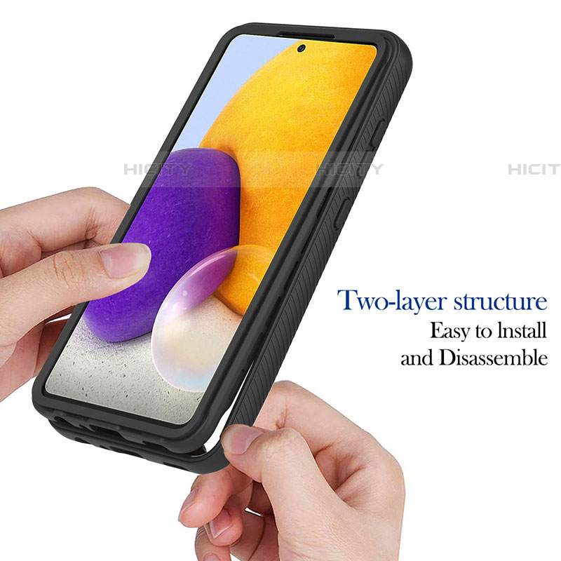 Coque Rebord Contour Silicone et Vitre Transparente Housse Etui 360 Degres ZJ1 pour Samsung Galaxy A72 5G Plus