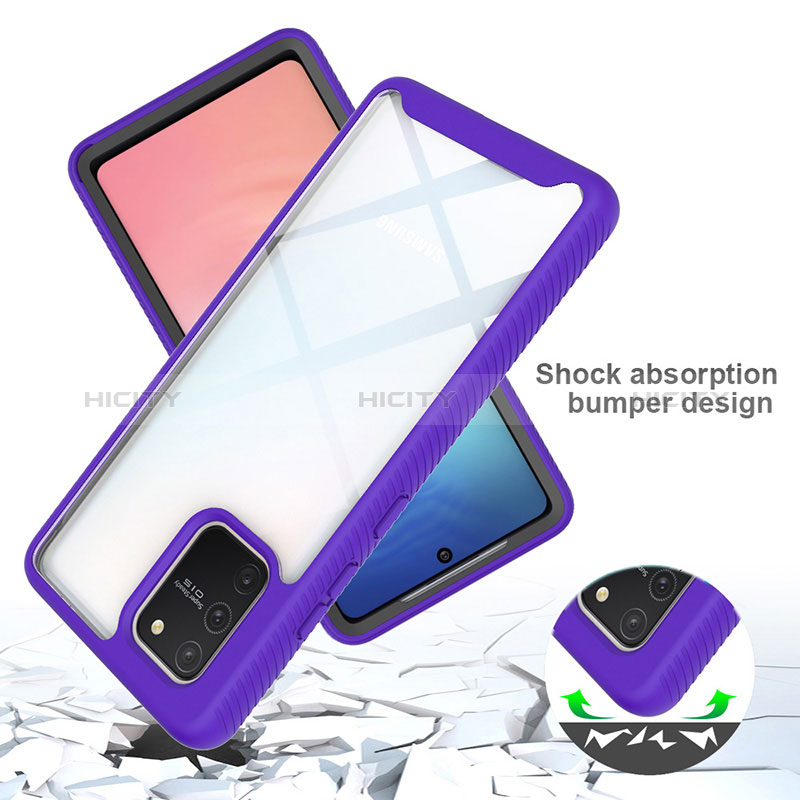 Coque Rebord Contour Silicone et Vitre Transparente Housse Etui 360 Degres ZJ1 pour Samsung Galaxy A91 Plus