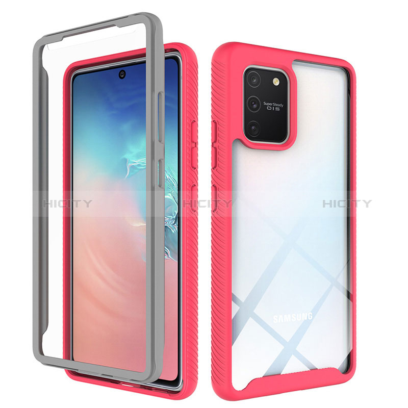 Coque Rebord Contour Silicone et Vitre Transparente Housse Etui 360 Degres ZJ1 pour Samsung Galaxy A91 Plus