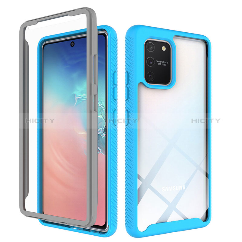 Coque Rebord Contour Silicone et Vitre Transparente Housse Etui 360 Degres ZJ1 pour Samsung Galaxy A91 Plus