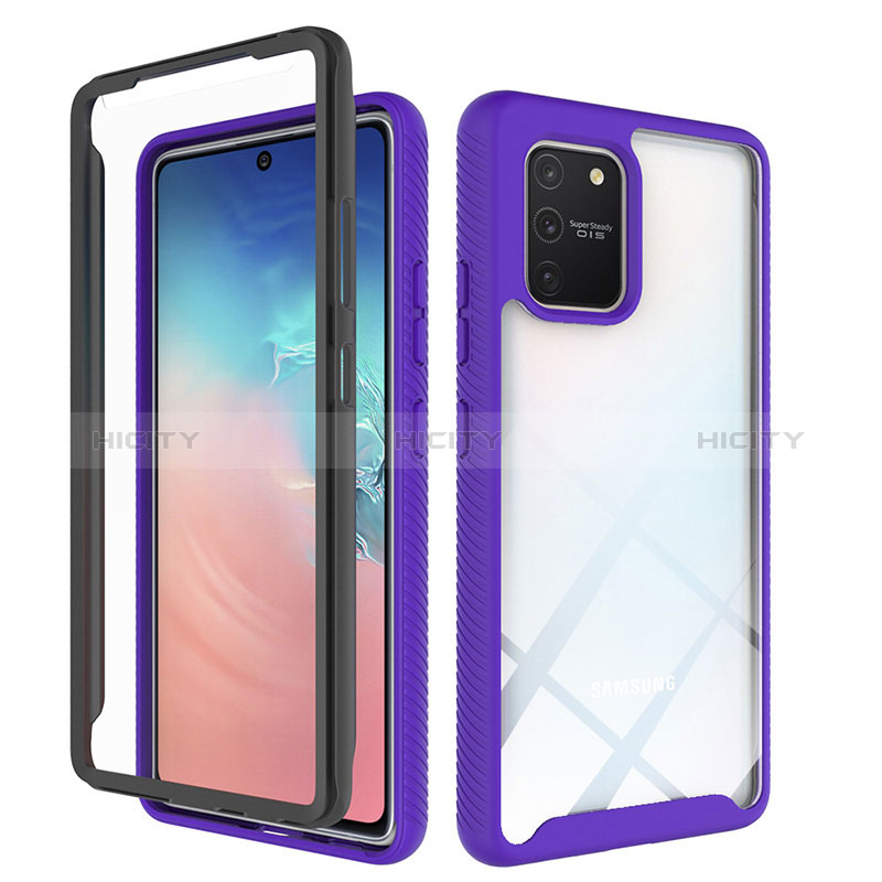 Coque Rebord Contour Silicone et Vitre Transparente Housse Etui 360 Degres ZJ1 pour Samsung Galaxy A91 Plus