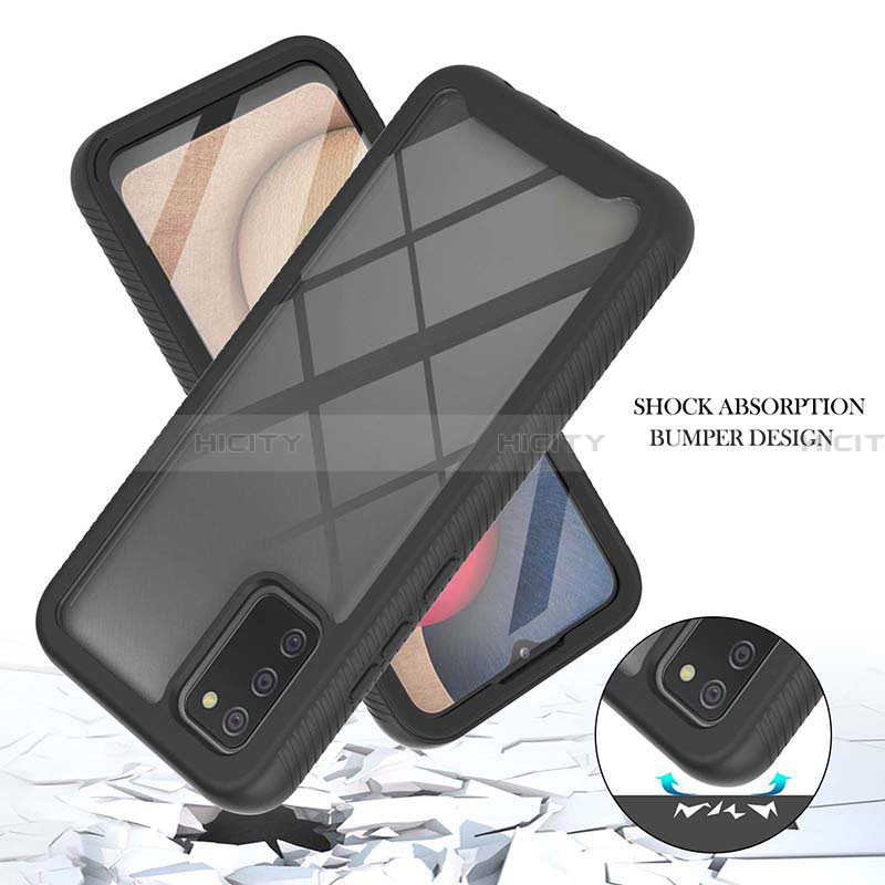 Coque Rebord Contour Silicone et Vitre Transparente Housse Etui 360 Degres ZJ1 pour Samsung Galaxy F02S SM-E025F Plus