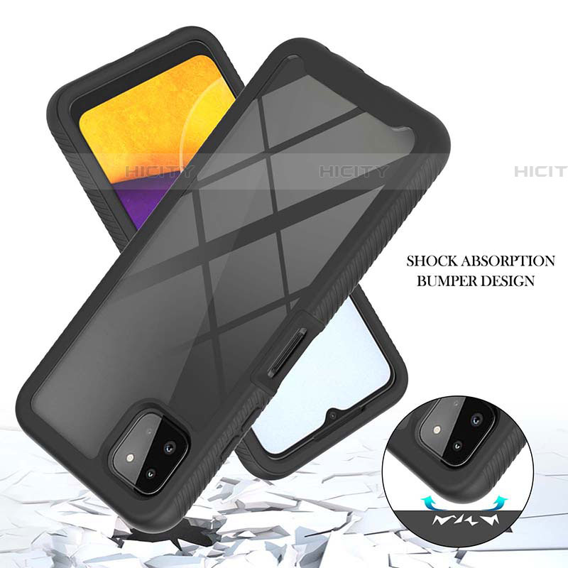 Coque Rebord Contour Silicone et Vitre Transparente Housse Etui 360 Degres ZJ1 pour Samsung Galaxy F42 5G Plus