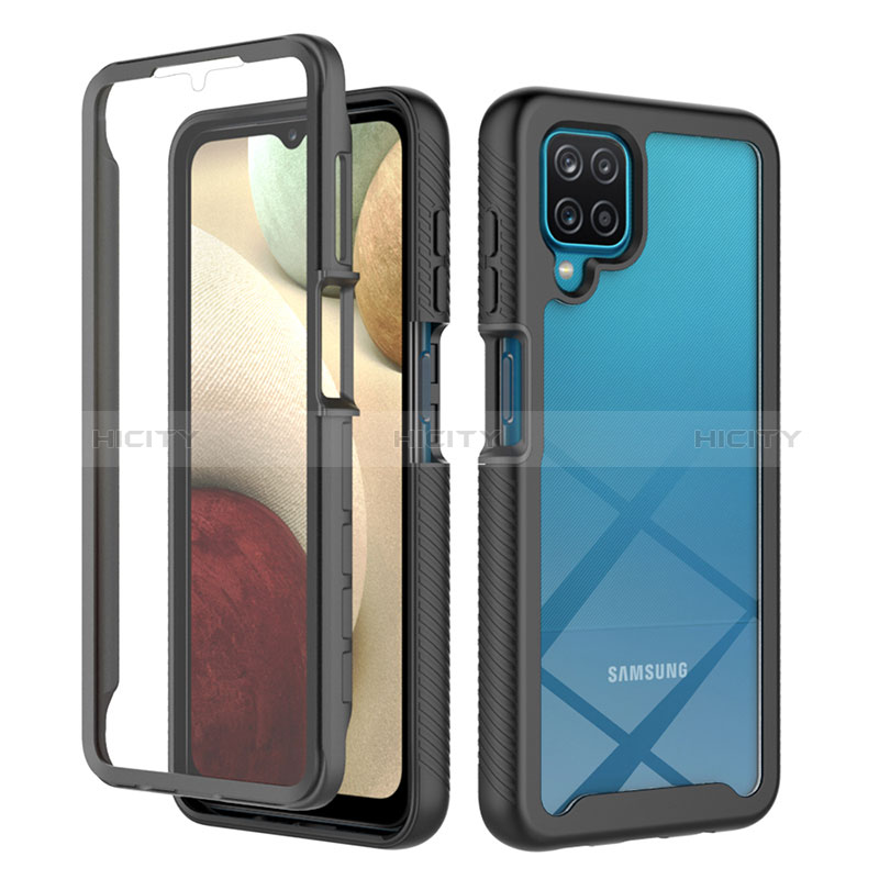 Coque Rebord Contour Silicone et Vitre Transparente Housse Etui 360 Degres ZJ1 pour Samsung Galaxy M12 Plus