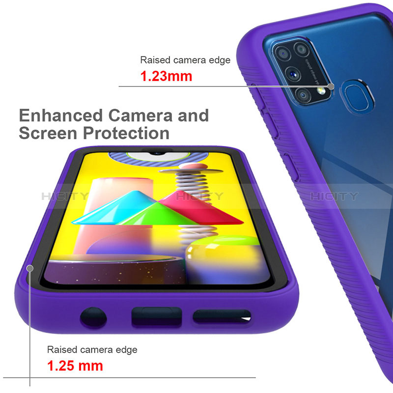 Coque Rebord Contour Silicone et Vitre Transparente Housse Etui 360 Degres ZJ1 pour Samsung Galaxy M31 Plus