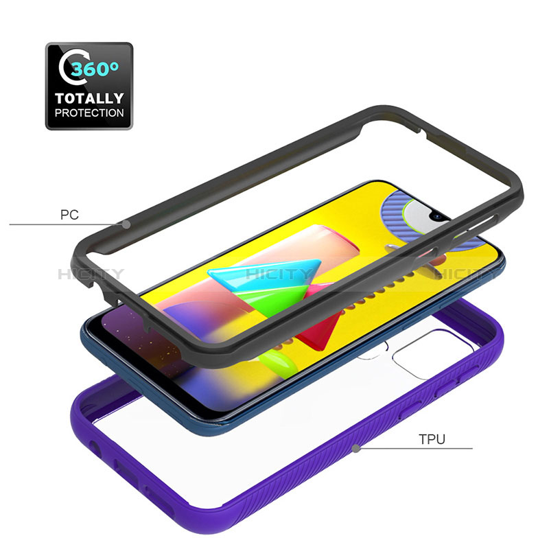 Coque Rebord Contour Silicone et Vitre Transparente Housse Etui 360 Degres ZJ1 pour Samsung Galaxy M31 Plus