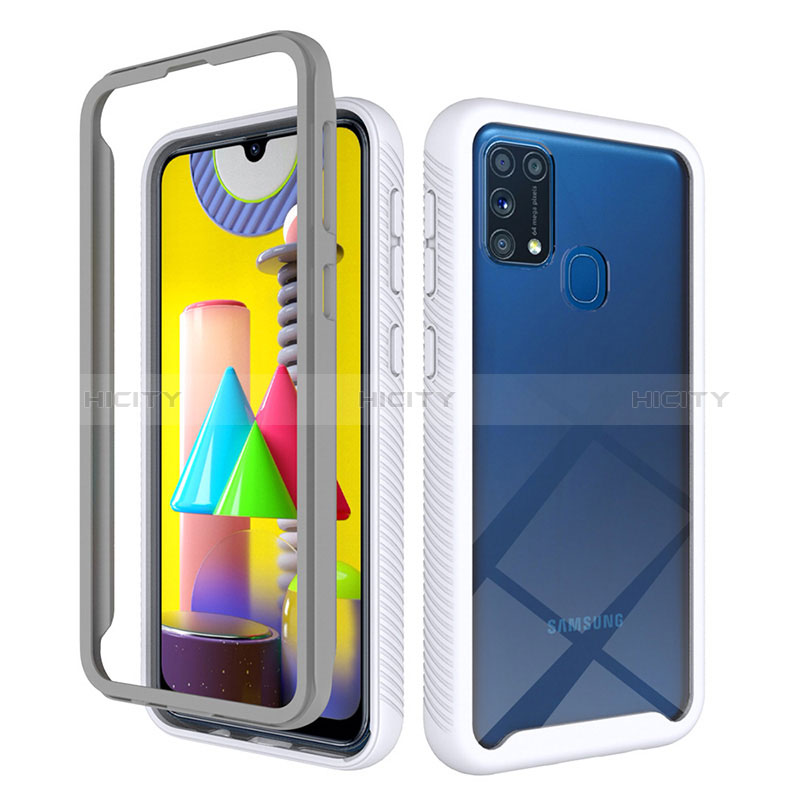 Coque Rebord Contour Silicone et Vitre Transparente Housse Etui 360 Degres ZJ1 pour Samsung Galaxy M31 Plus