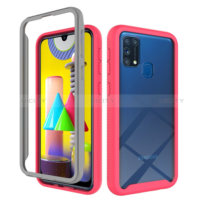 Coque Rebord Contour Silicone et Vitre Transparente Housse Etui 360 Degres ZJ1 pour Samsung Galaxy M31 Plus