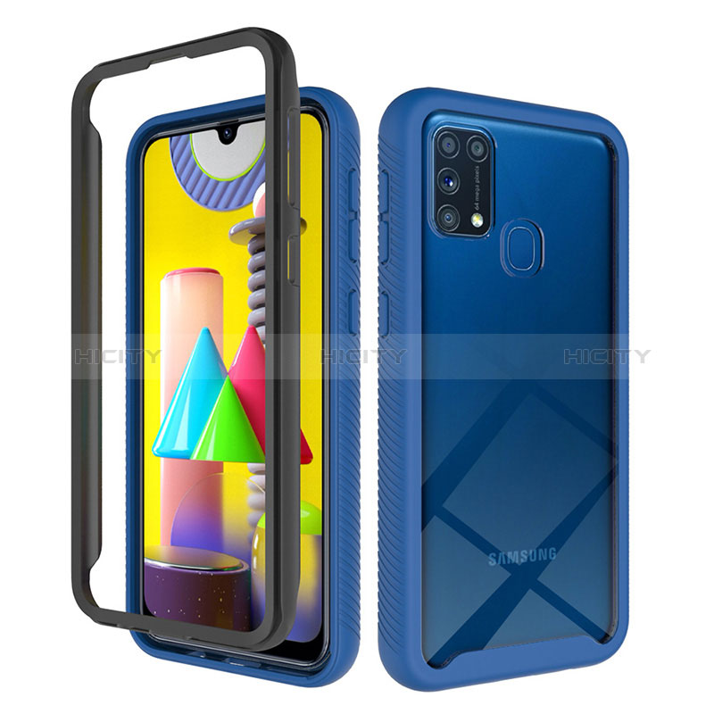 Coque Rebord Contour Silicone et Vitre Transparente Housse Etui 360 Degres ZJ1 pour Samsung Galaxy M31 Plus