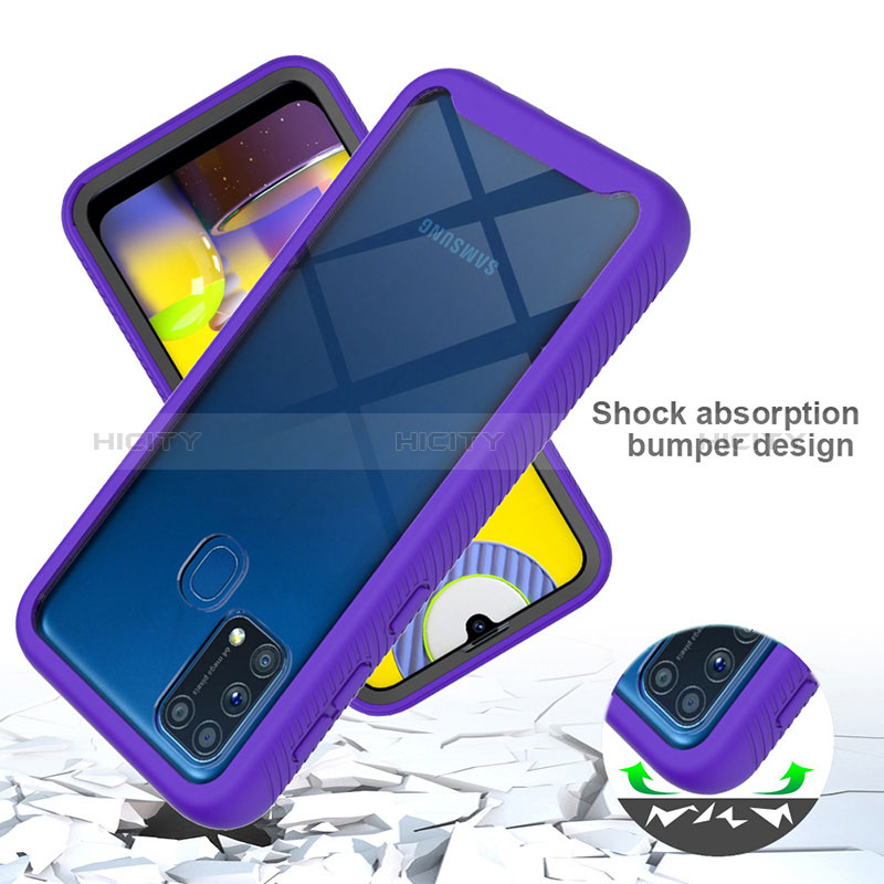 Coque Rebord Contour Silicone et Vitre Transparente Housse Etui 360 Degres ZJ1 pour Samsung Galaxy M31 Prime Edition Plus