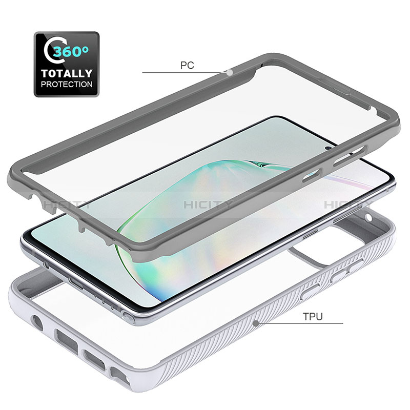 Coque Rebord Contour Silicone et Vitre Transparente Housse Etui 360 Degres ZJ1 pour Samsung Galaxy Note 10 Lite Plus