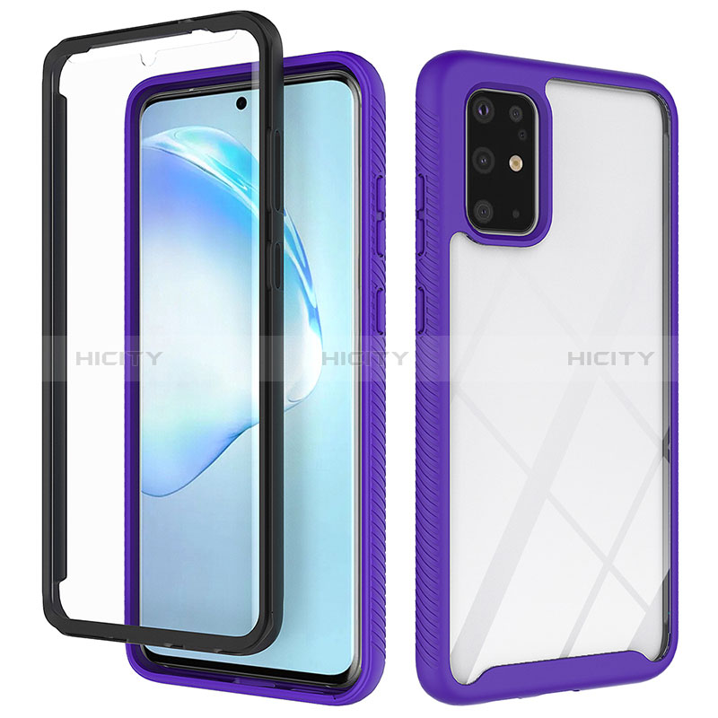 Coque Rebord Contour Silicone et Vitre Transparente Housse Etui 360 Degres ZJ1 pour Samsung Galaxy S20 Plus 5G Violet Clair Plus