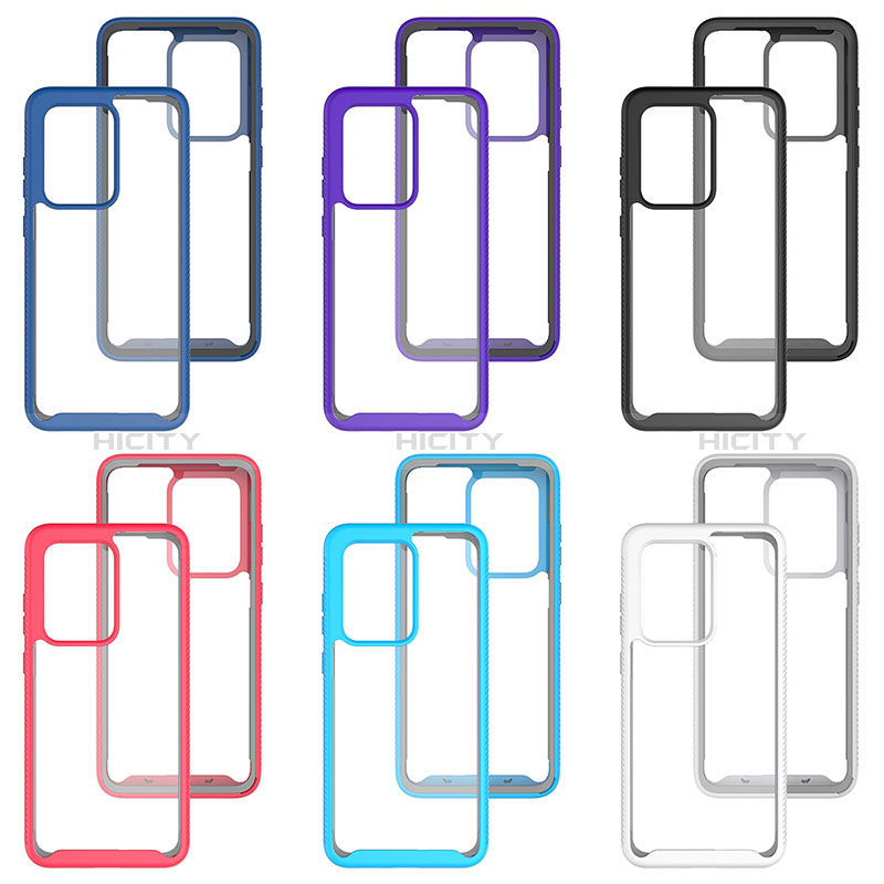 Coque Rebord Contour Silicone et Vitre Transparente Housse Etui 360 Degres ZJ1 pour Samsung Galaxy S20 Ultra Plus