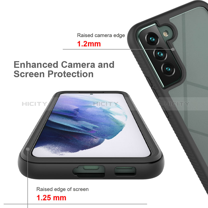 Coque Rebord Contour Silicone et Vitre Transparente Housse Etui 360 Degres ZJ1 pour Samsung Galaxy S22 Plus 5G Plus