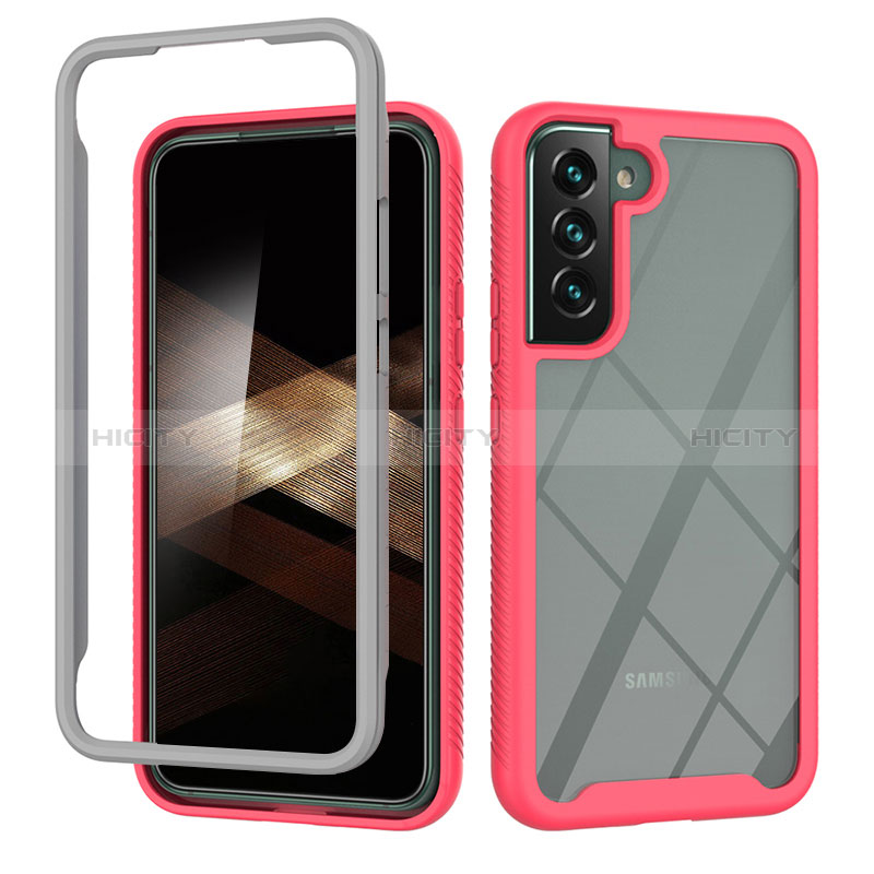 Coque Rebord Contour Silicone et Vitre Transparente Housse Etui 360 Degres ZJ1 pour Samsung Galaxy S25 Plus 5G Rose Rouge Plus