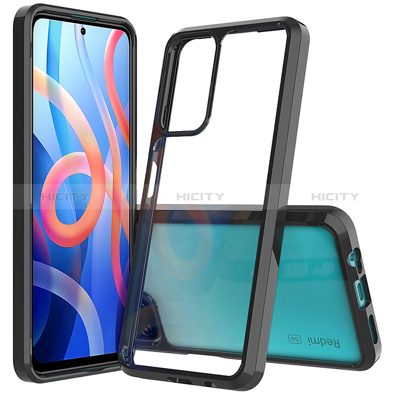 Coque Rebord Contour Silicone et Vitre Transparente Housse Etui 360 Degres ZJ1 pour Xiaomi Poco M4 Pro 5G Noir Plus