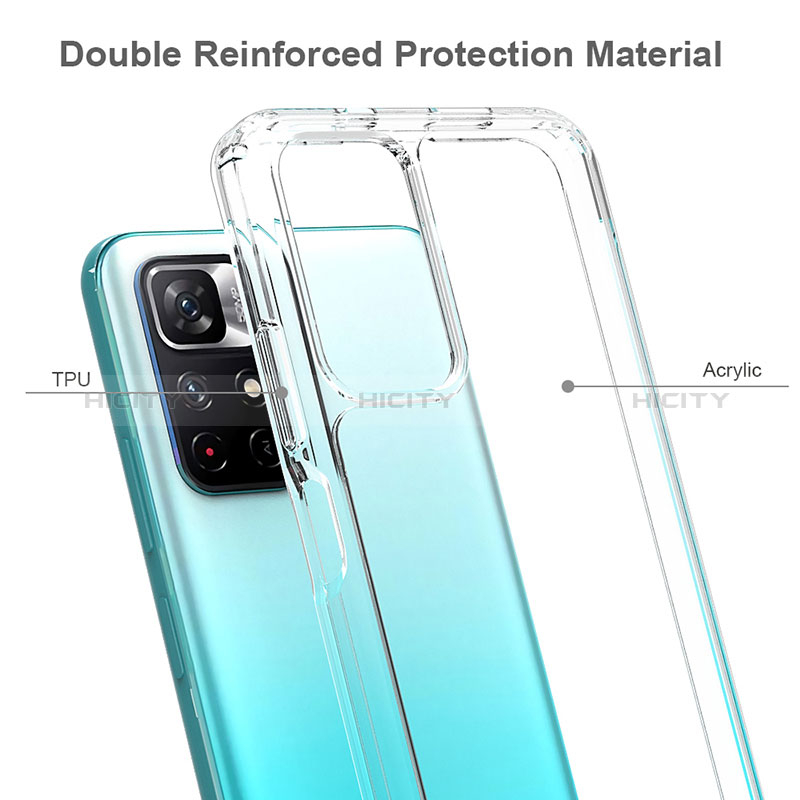 Coque Rebord Contour Silicone et Vitre Transparente Housse Etui 360 Degres ZJ1 pour Xiaomi Redmi Note 11S 5G Plus