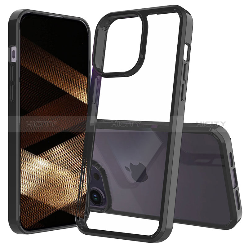 Coque Rebord Contour Silicone et Vitre Transparente Housse Etui 360 Degres ZJ2 pour Apple iPhone 16 Pro Max Noir Plus