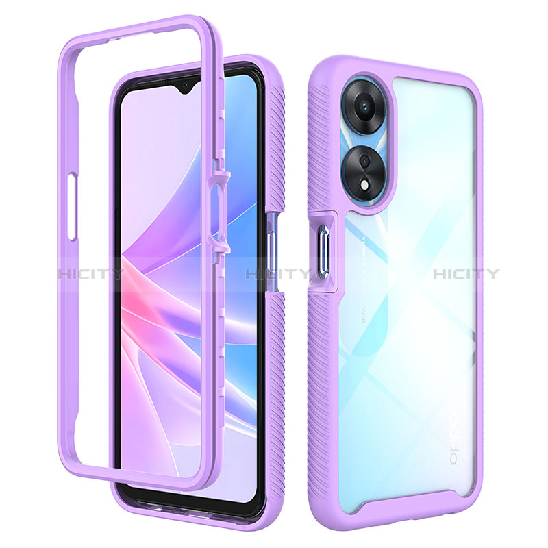 Coque Rebord Contour Silicone et Vitre Transparente Housse Etui 360 Degres ZJ2 pour Oppo A58 5G Plus