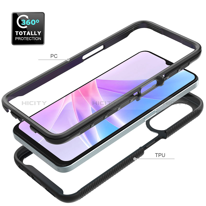 Coque Rebord Contour Silicone et Vitre Transparente Housse Etui 360 Degres ZJ2 pour Oppo A58 5G Plus