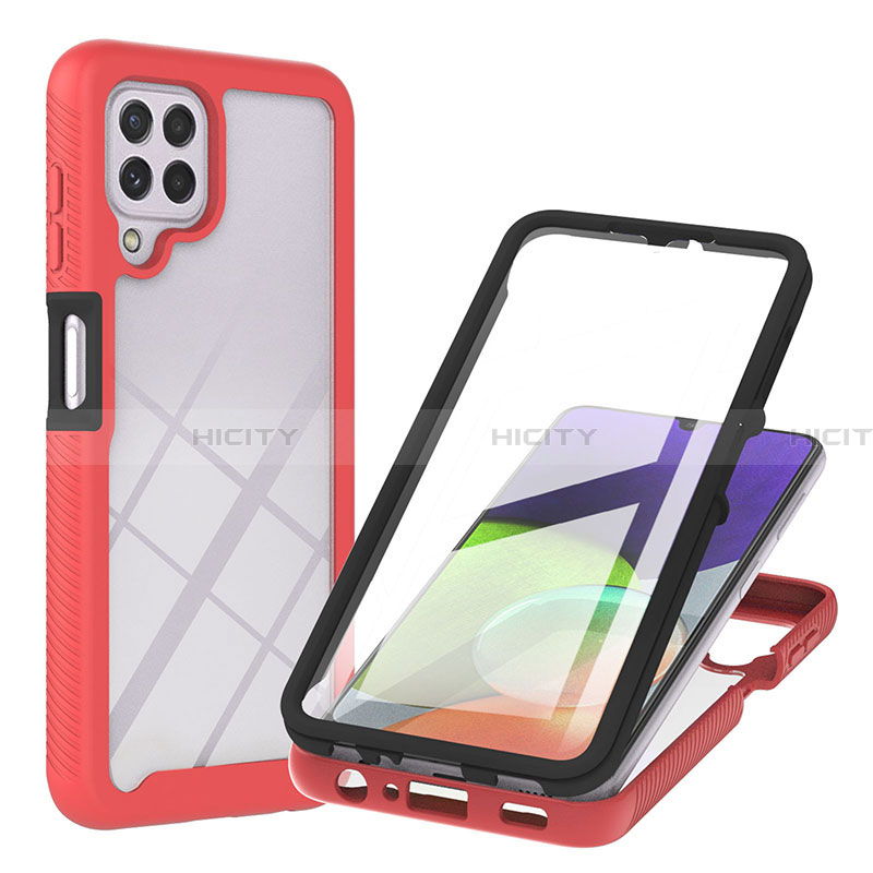 Coque Rebord Contour Silicone et Vitre Transparente Housse Etui 360 Degres ZJ2 pour Samsung Galaxy A22 4G Plus