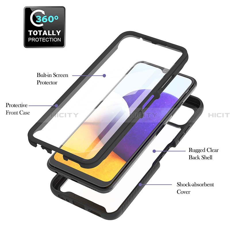 Coque Rebord Contour Silicone et Vitre Transparente Housse Etui 360 Degres ZJ2 pour Samsung Galaxy A22 5G Plus