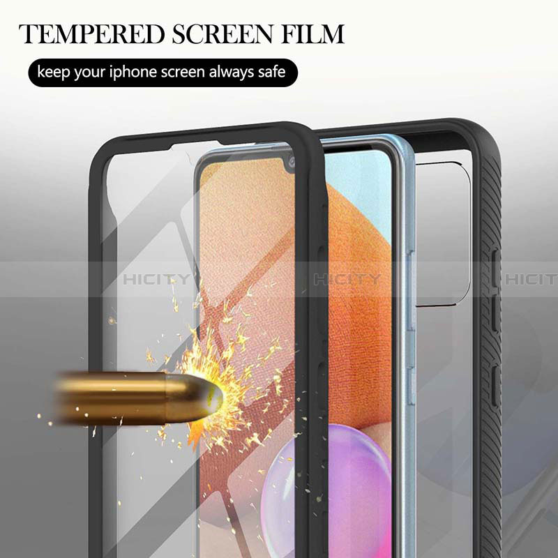 Coque Rebord Contour Silicone et Vitre Transparente Housse Etui 360 Degres ZJ2 pour Samsung Galaxy A32 4G Plus