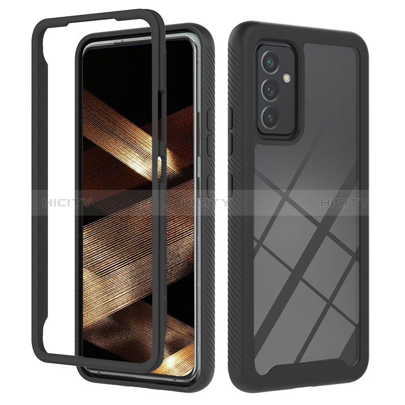 Coque Rebord Contour Silicone et Vitre Transparente Housse Etui 360 Degres ZJ2 pour Samsung Galaxy A55 5G Noir Plus