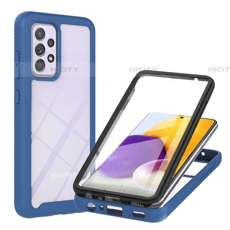 Coque Rebord Contour Silicone et Vitre Transparente Housse Etui 360 Degres ZJ2 pour Samsung Galaxy A72 4G Plus