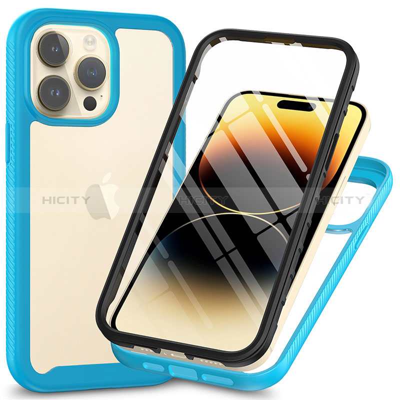 Coque Rebord Contour Silicone et Vitre Transparente Housse Etui 360 Degres ZJ3 pour Apple iPhone 13 Pro Max Plus