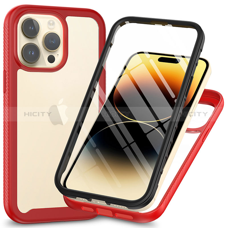 Coque Rebord Contour Silicone et Vitre Transparente Housse Etui 360 Degres ZJ3 pour Apple iPhone 13 Pro Plus