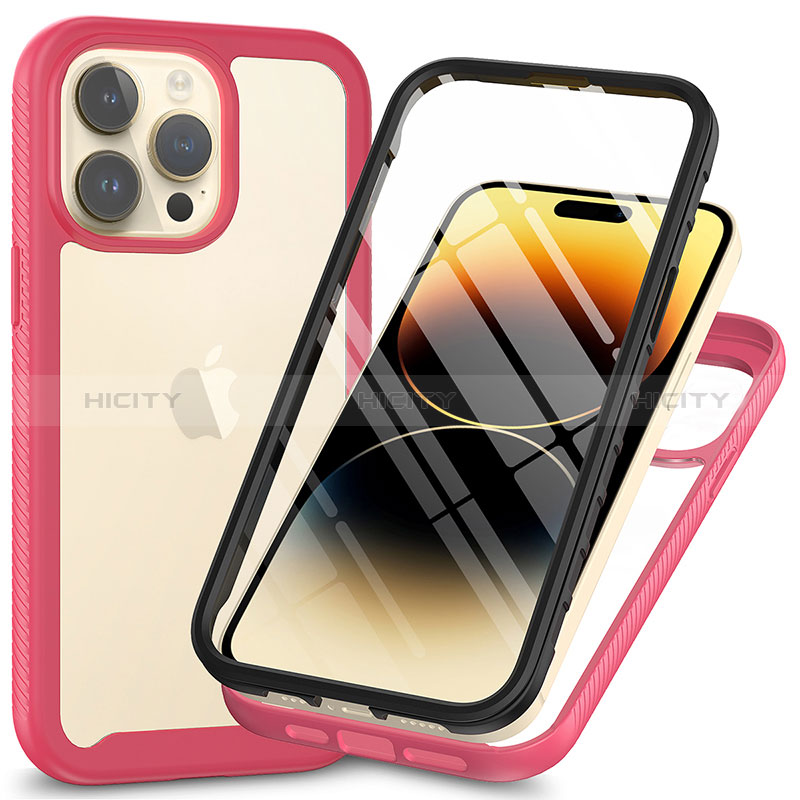 Coque Rebord Contour Silicone et Vitre Transparente Housse Etui 360 Degres ZJ3 pour Apple iPhone 13 Pro Plus