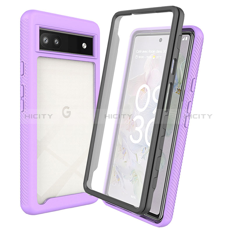 Coque Rebord Contour Silicone et Vitre Transparente Housse Etui 360 Degres ZJ3 pour Google Pixel 6a 5G Plus