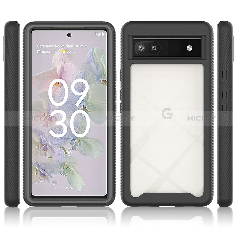 Coque Rebord Contour Silicone et Vitre Transparente Housse Etui 360 Degres ZJ3 pour Google Pixel 6a 5G Plus