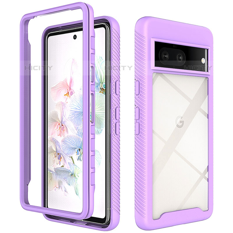 Coque Rebord Contour Silicone et Vitre Transparente Housse Etui 360 Degres ZJ3 pour Google Pixel 7 5G Plus