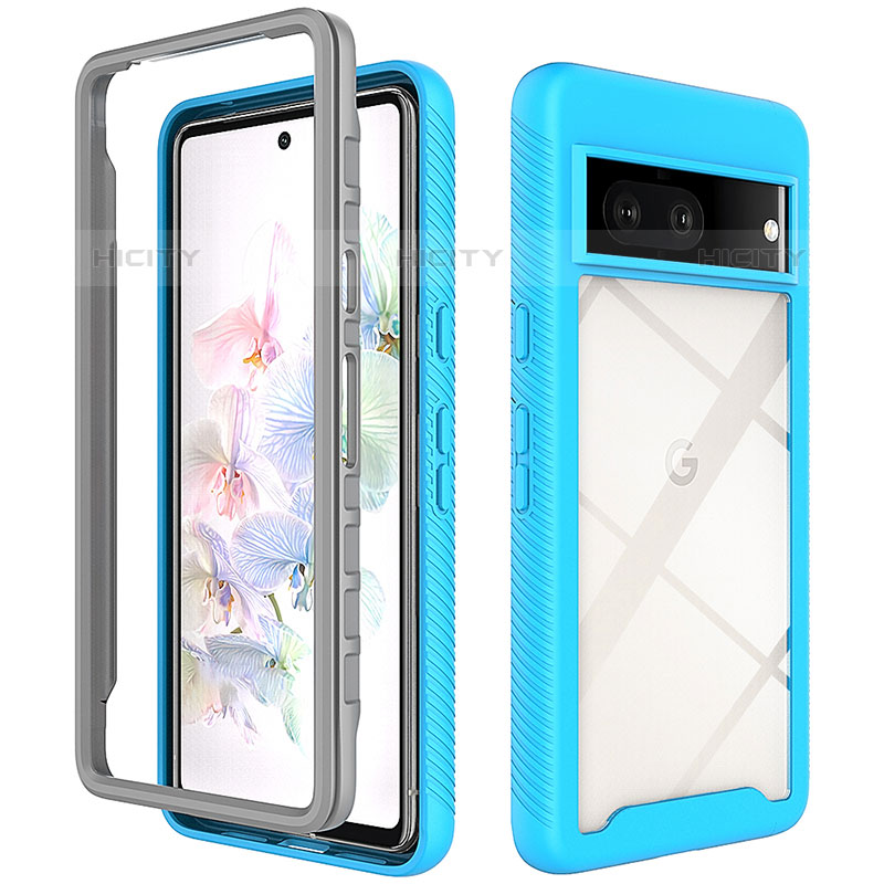 Coque Rebord Contour Silicone et Vitre Transparente Housse Etui 360 Degres ZJ3 pour Google Pixel 7 5G Plus