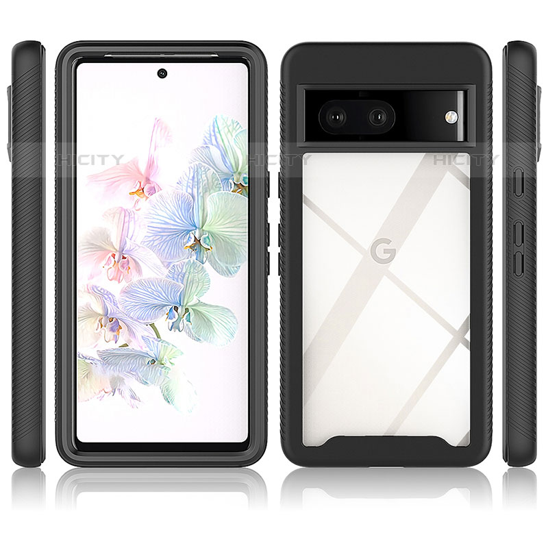 Coque Rebord Contour Silicone et Vitre Transparente Housse Etui 360 Degres ZJ3 pour Google Pixel 7 5G Plus