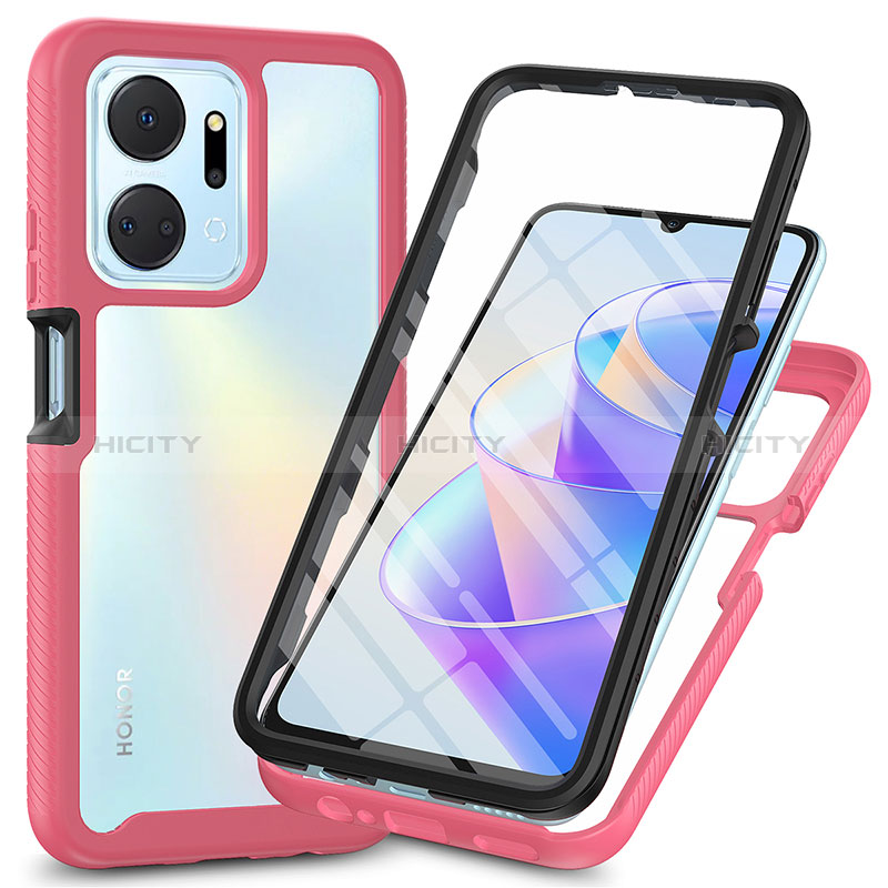 Coque Rebord Contour Silicone et Vitre Transparente Housse Etui 360 Degres ZJ3 pour Huawei Honor X7a Plus