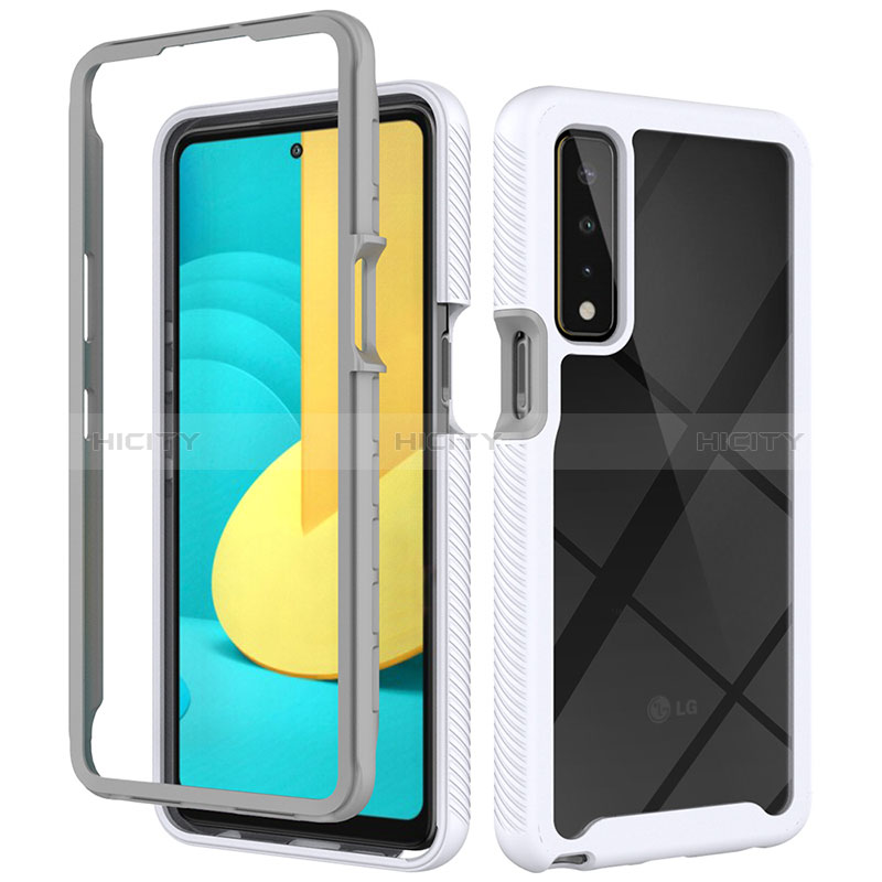 Coque Rebord Contour Silicone et Vitre Transparente Housse Etui 360 Degres ZJ3 pour LG Stylo 7 Plus