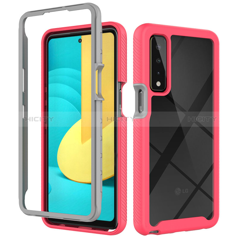 Coque Rebord Contour Silicone et Vitre Transparente Housse Etui 360 Degres ZJ3 pour LG Stylo 7 Plus