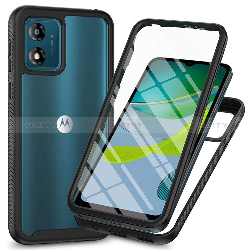 Coque Rebord Contour Silicone et Vitre Transparente Housse Etui 360 Degres ZJ3 pour Motorola Moto E13 Plus