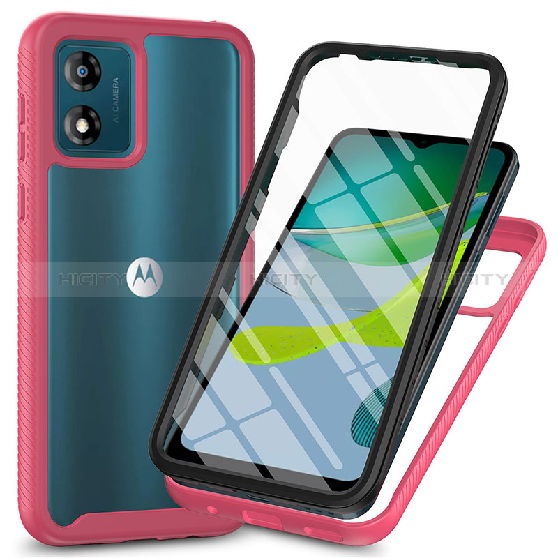 Coque Rebord Contour Silicone et Vitre Transparente Housse Etui 360 Degres ZJ3 pour Motorola Moto E13 Plus