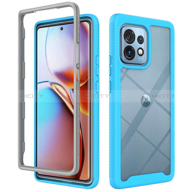 Coque Rebord Contour Silicone et Vitre Transparente Housse Etui 360 Degres ZJ3 pour Motorola Moto Edge 40 Pro 5G Plus