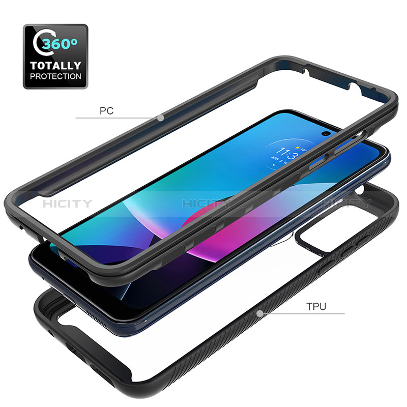 Coque Rebord Contour Silicone et Vitre Transparente Housse Etui 360 Degres ZJ3 pour Motorola Moto G Play Gen 2 Plus